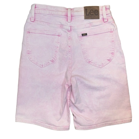 LEE x Free People Denim Bermuda Shorts - Berry Pink Acid - Picture 4 of 8